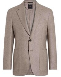 ZEGNA - Checked Button Blazer - Lyst