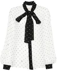 Elie Saab - Blouse Met Stippen En Strik - Lyst