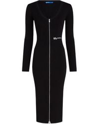 Karl Lagerfeld - Geripptes Kleid Mit Reißverschluss - Lyst