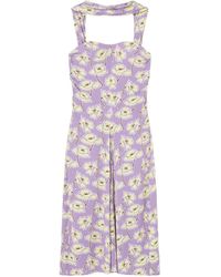 Versace - Poppies ドレープ ドレス - Lyst