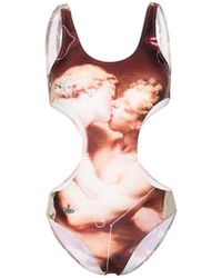 Vivienne Westwood - Graphic-print Cut-out Swimsuit - Lyst