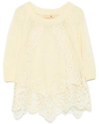 Ermanno Scervino - Trui Met Korte Mouwen En Kanten Afwerking - Lyst