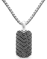 David Yurman - Sterling Chevron-Tag Diamond Pendant - Lyst