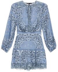 Maje - Floral-Print Mini Dress - Lyst