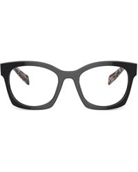 Prada - Logo-Lettering D-Frame Glasses - Lyst