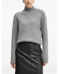 Morgan - Heart-Button Roll-Neck Sweater - Lyst