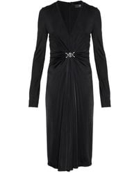 Versace - Medusa-Plaque Draped Dress - Lyst