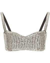 Dolce & Gabbana - KIM DOLCE&GABBANA Top corto con ricamo termostrass - Lyst