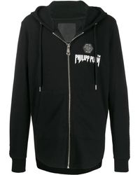 Philipp Plein - Stud Detail Zipped Hoodie - Lyst