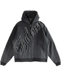 Balenciaga - Hoodie Met Ritssluiting En Logodetail - Lyst