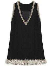 Jonathan Simkhai - Darcy Bead-Trimmed Fringe-Hem Mini Dress - Lyst