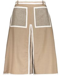 Burberry - Rokken ,Wol Contrasterende Trim Midi Rok - Lyst