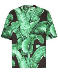 Dolce & Gabbana - Short-Sleeved Cotton T-Shirt With Banana Tree - Lyst