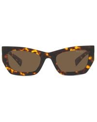 Miu Miu - Tortoiseshell-Effect Rectangle-Frame Sunglasses - Lyst