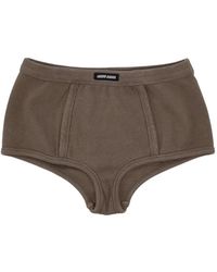 Miu Miu - Garment-Dyed Ribbed Boxer Shorts - Lyst