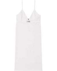 MM6 by Maison Margiela - Logo-Patch V-Neck Slip Dress - Lyst