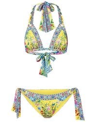 CAMILLA - Soft Thick Tie Tri Floral-Print Bikini Set - Lyst