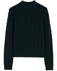 Jil Sander - Cable-Knit Mock-Neck Sweater - Lyst