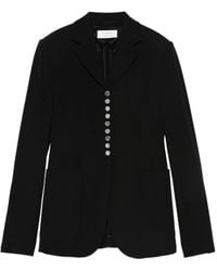 Sportmax - Tailored Blazer With Notched Lapel And Metallic Bu - Lyst