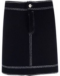 Barrie - Contrast-Stitch Mini Skirt - Lyst