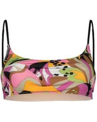 Paramidonna - Top Bikini Chiara Con Stampa Astratta - Lyst
