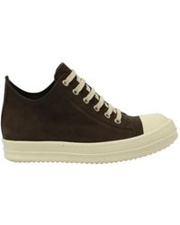 Rick Owens - Wolf Nubuk Low Sneakers, 100% Leather - Lyst