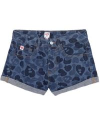 AAPE BY A BATHING AP - Heart-Camo Denim Shorts - Lyst