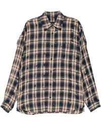 Juun.J - Distressed Check-Pattern Shirt - Lyst