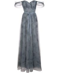 Marchesa Tulle Draped Bridesmaid Gown - Grey