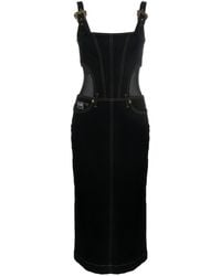 Versace - Contrast-stitching Denim Dress - Lyst