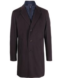 BOSS - Manteau en laine vierge à simple boutonnage - Lyst