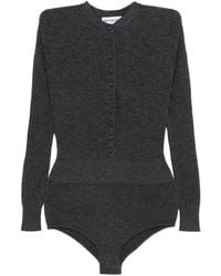 Self-Portrait - Ribbed-Knit Bodysuit - Lyst