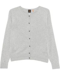BOSS - Button-Front Cardigan - Lyst