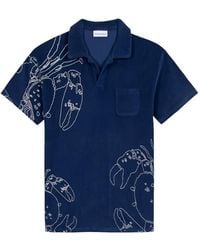 Maison Labiche - Lobster-Print Cotton Polo Shirt - Lyst