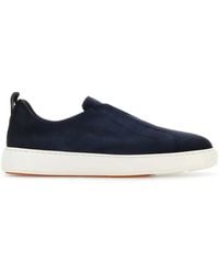 Santoni - Nubuck Slip-On Sneakers - Lyst
