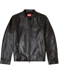 DIESEL - L-Tad-Wrd Leather Jacket - Lyst