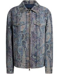Etro - Floral Paisley Denim Jacket - Lyst