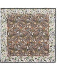 Bimba Y Lola - Floral Scarf With Logo Border - Lyst