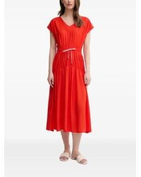 La Petite Francaise - V-Neck Drawstring Midi Dress - Lyst