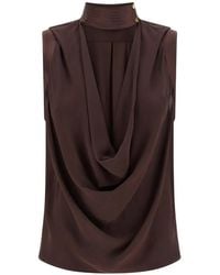 Elisabetta Franchi - Pullover Mit Stehkragen - Lyst