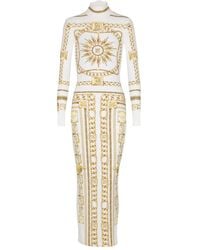 Balmain - Kleid Mit Grafischem Print - Lyst