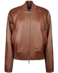 Sportmax - Zip-Up Leather Jacket - Lyst