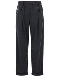 Brunello Cucinelli - Monili-Detail Pleated-Front Trousers - Lyst