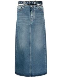 Y. Project - Belted Organic-cotton Denim Skirt - Lyst