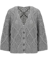 Peserico - Perforated-Knit Bead-Embellished Sweater - Lyst