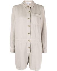 James Perse - Long-sleeved Buttoned Playsuit - Lyst