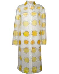 Christopher Kane Allover Printed Sun Waterproof Coat - White