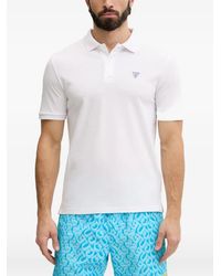Guess - Logo-Patch Piqué Polo Shirt - Lyst