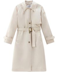 Woolrich - Single-Breasted Belted Trench Coat - Lyst