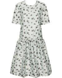 Ganni - Vestido midi con motivo floral - Lyst